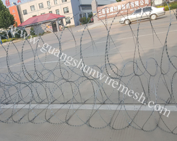 Flat wrapped Razor barbed wire